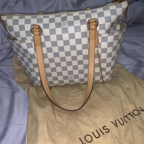 louis vuitton white tote bag|white checkered louis vuitton bag.